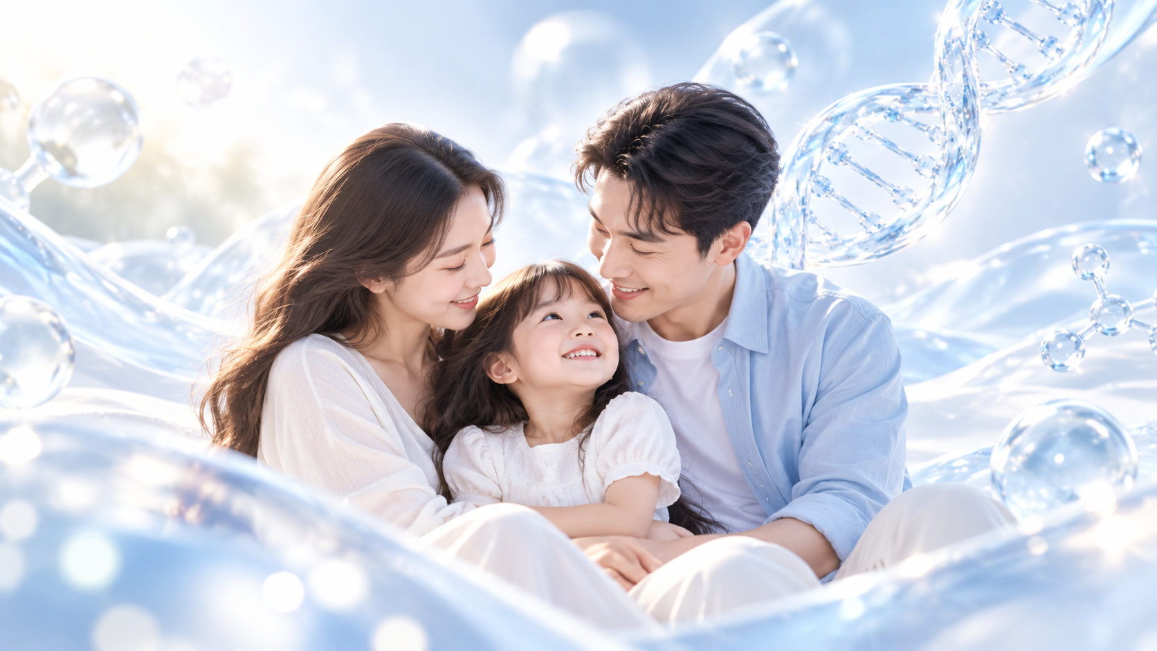 Gia đình minh họa xét nghiệm ADN huyết thống