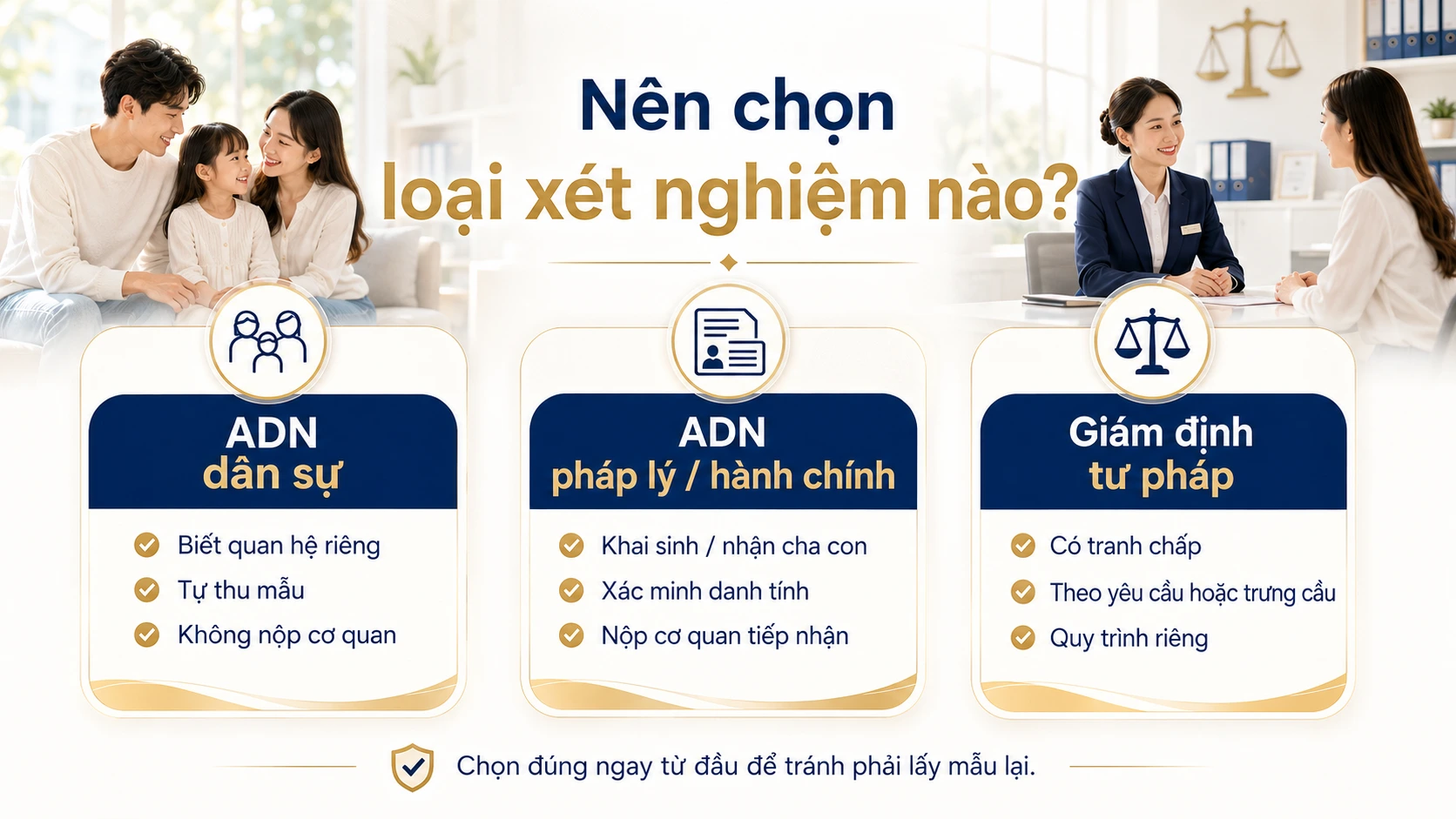 Minh họa cho xét nghiệm adn làm giấy khai sinh nên chọn loại nào?