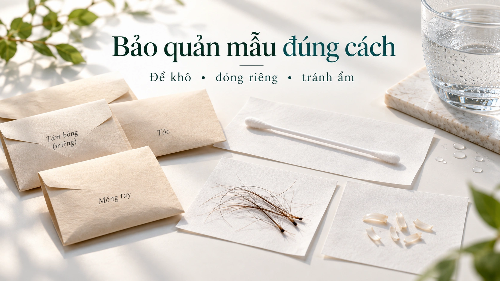 Bảo quản mẫu ADN khô, đóng riêng và tránh độ ẩm