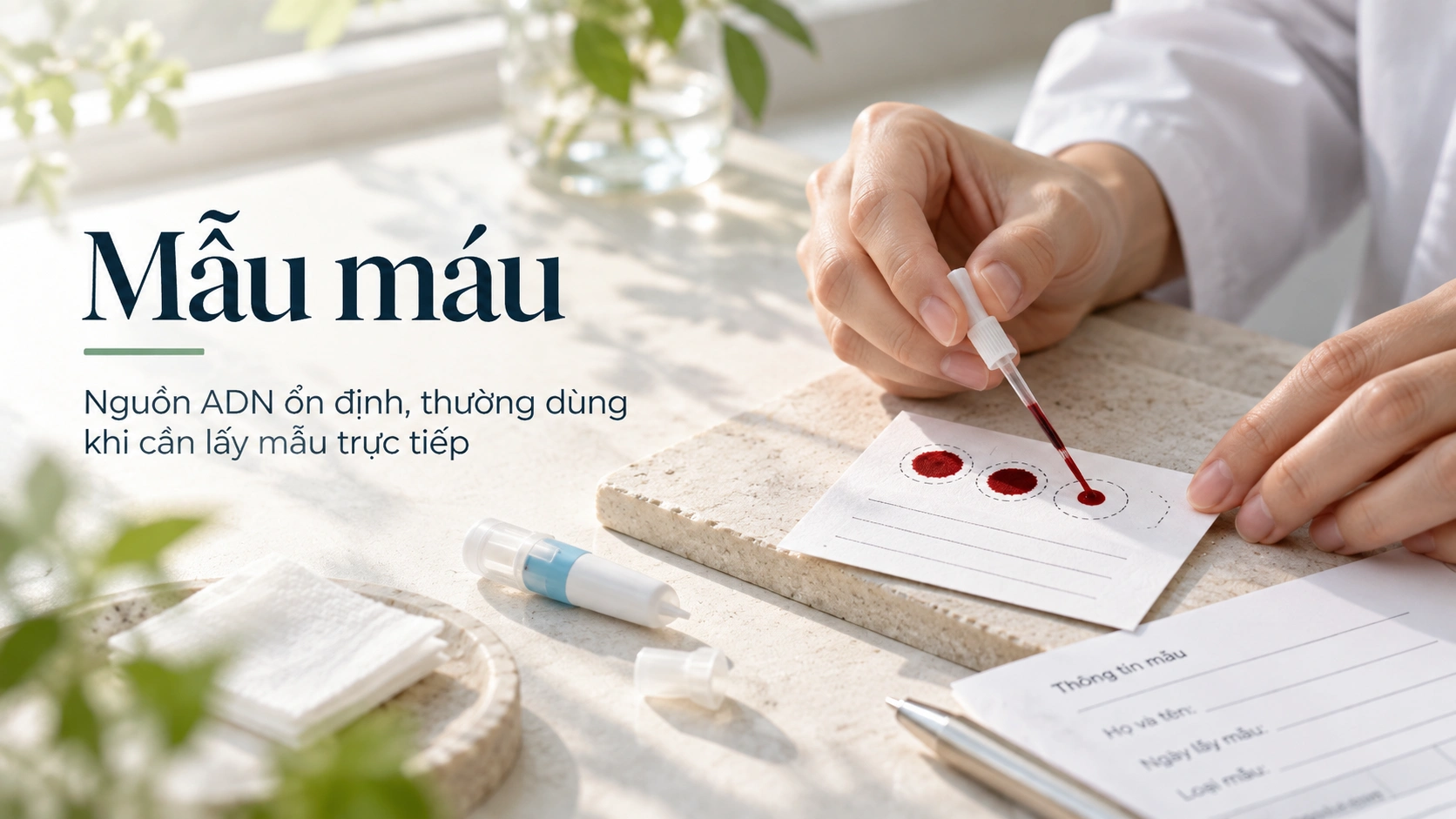 Mẫu máu là nguồn ADN ổn định khi được thu và bảo quản đúng cách