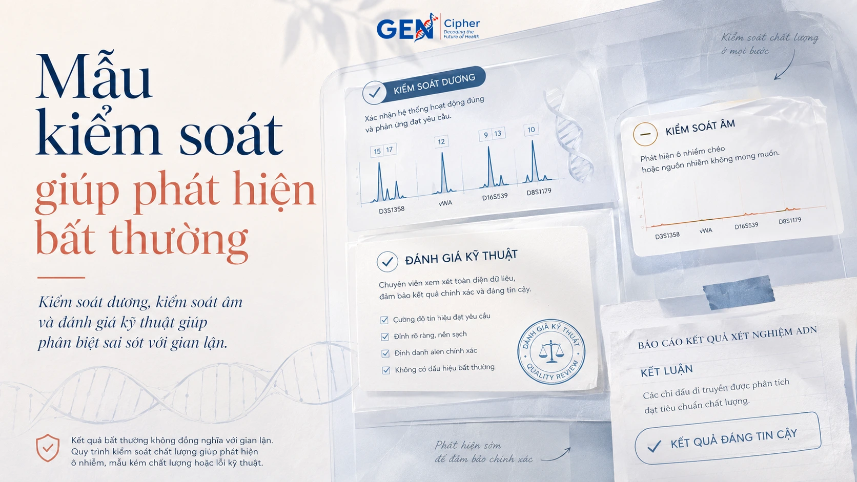 Mẫu kiểm soát giúp phát hiện bất thường trong xét nghiệm ADN