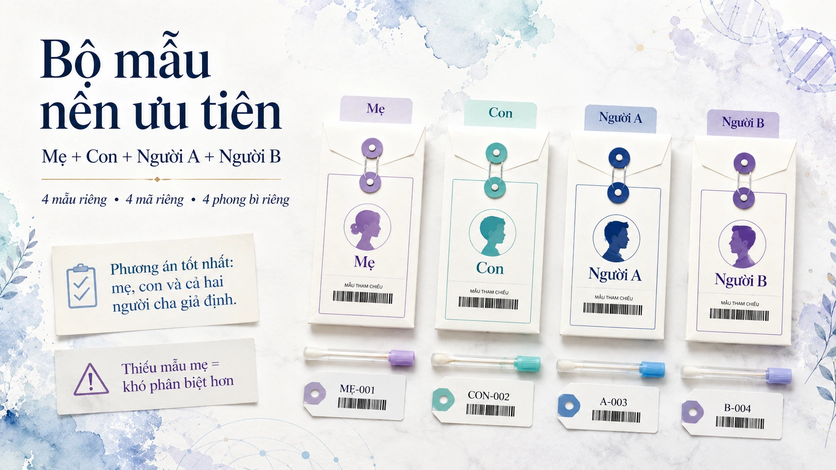 Bộ mẫu xét nghiệm khi hai người cha giả định là anh em ruột