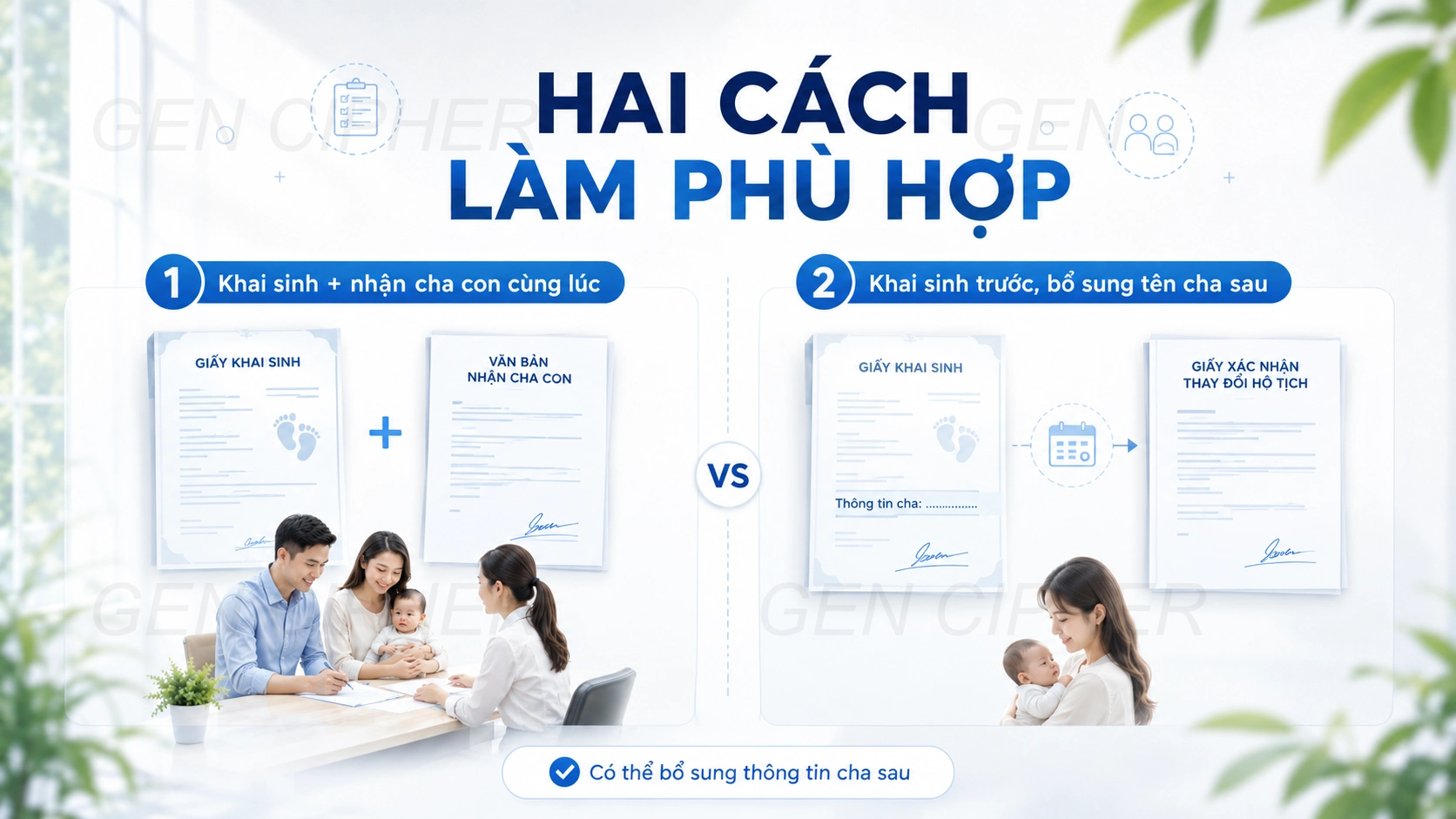 Minh họa cho trường hợp 1: làm khai sinh và nhận cha cho con cùng lúc