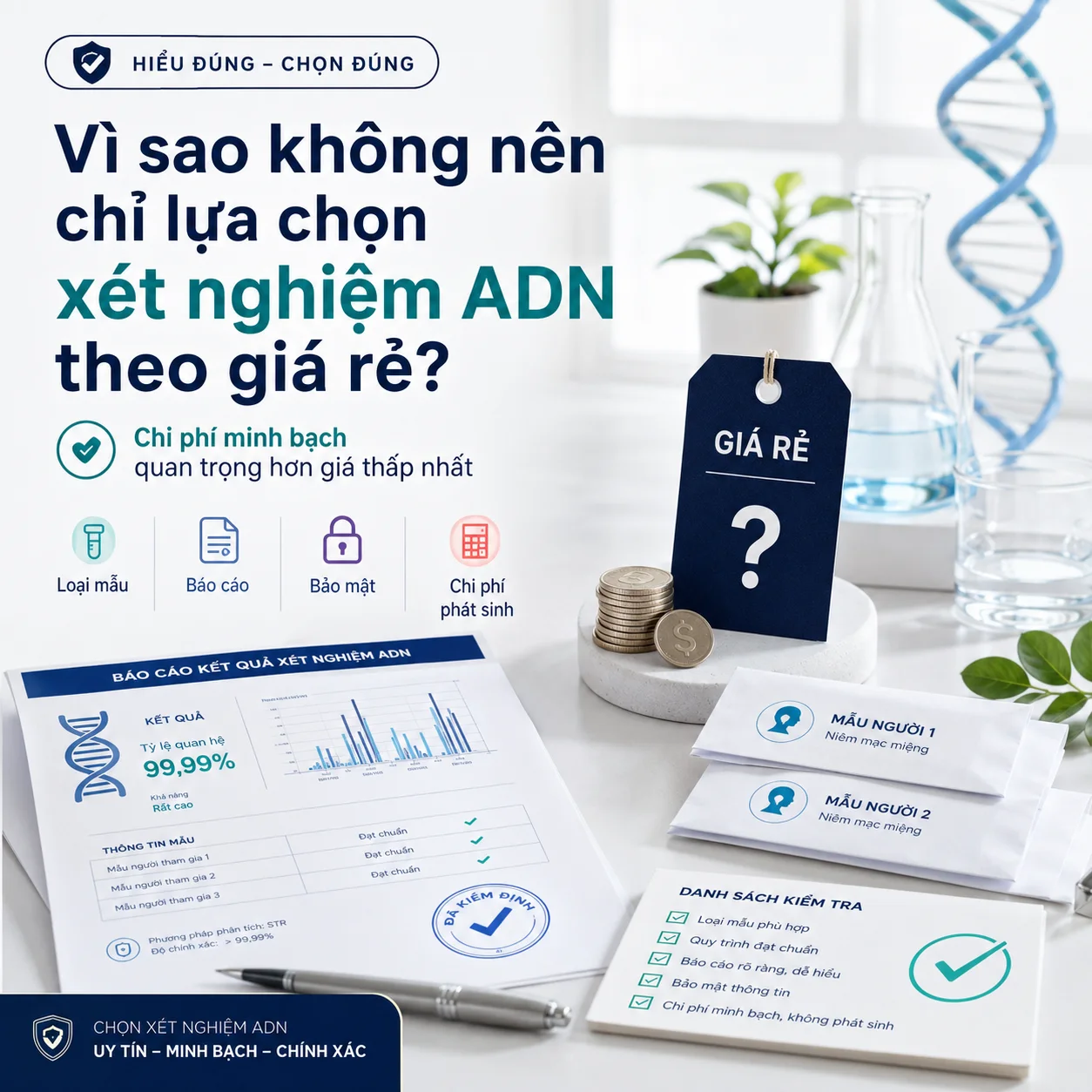 Vì sao không nên chỉ lựa chọn xét nghiệm ADN theo giá rẻ?