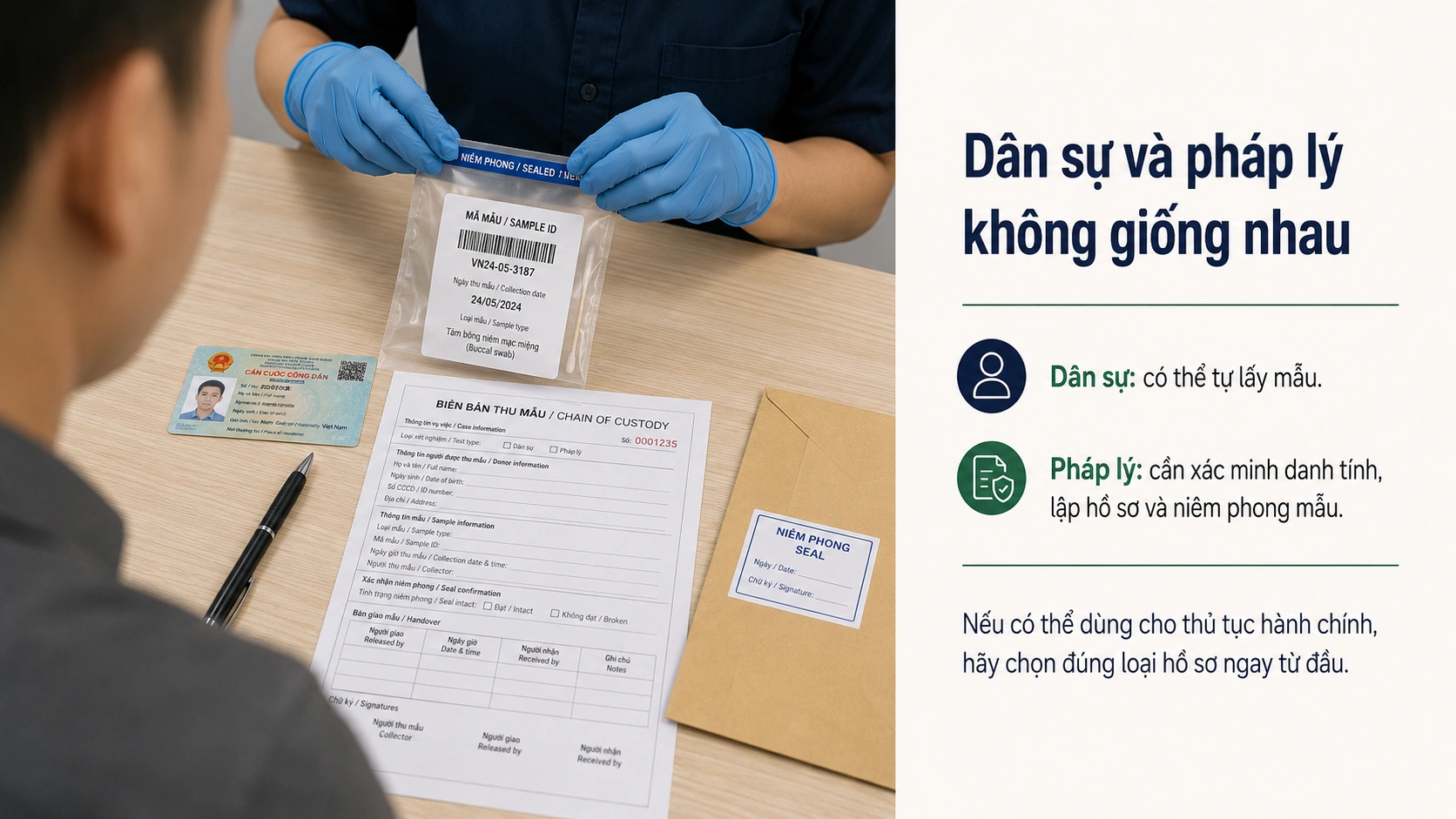 So sánh xét nghiệm ADN dân sự và pháp lý