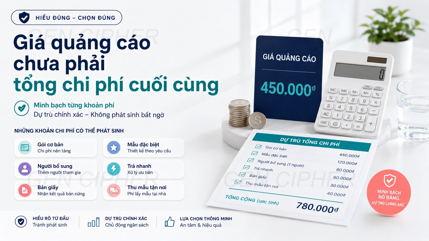 Giá quảng cáo chưa phải tổng chi phí xét nghiệm ADN