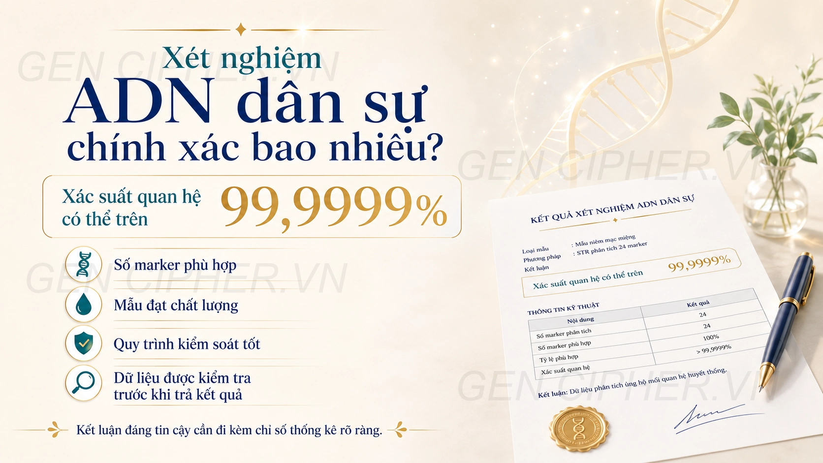Độ chính xác của xét nghiệm ADN dân sự