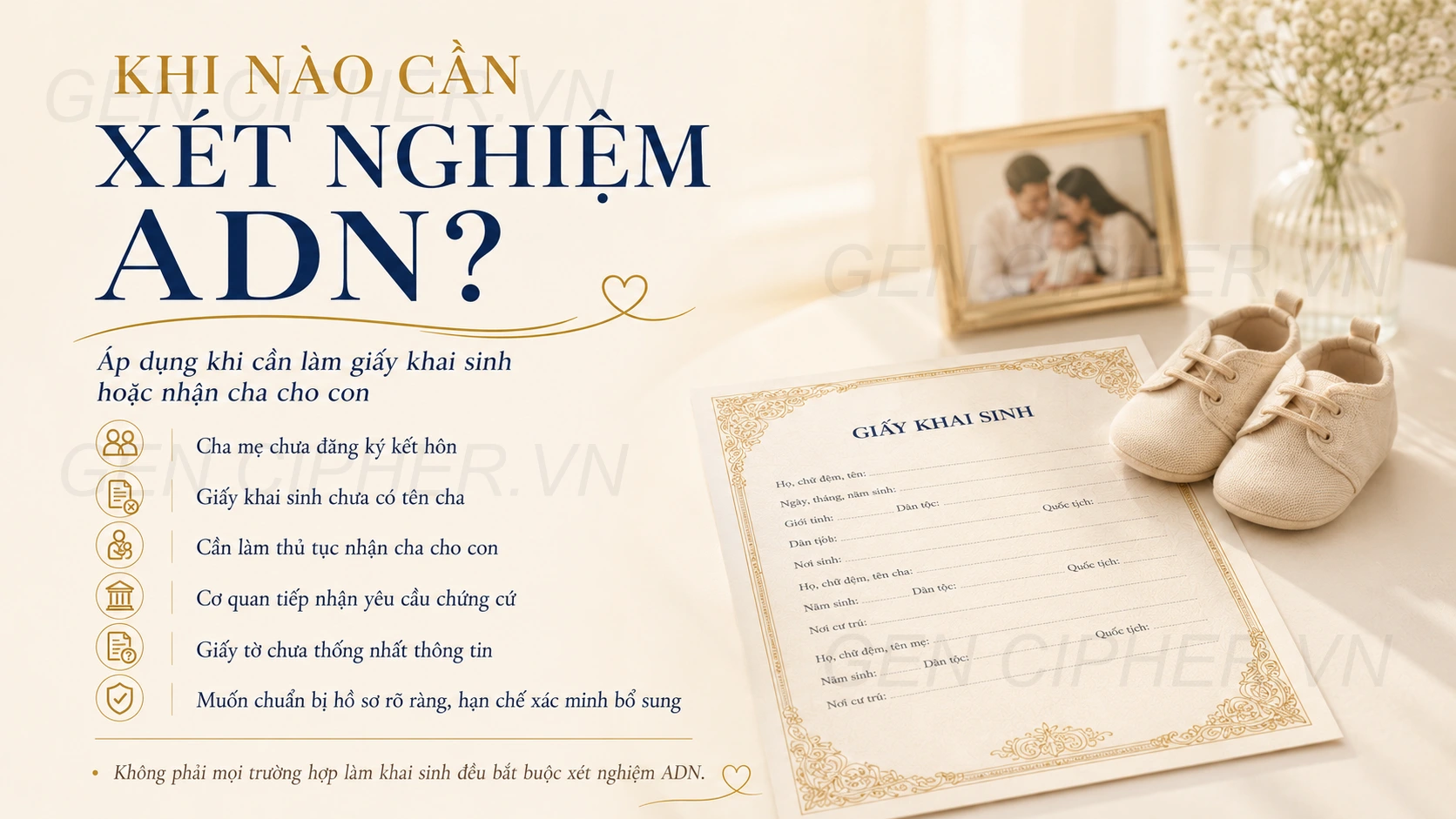 Các trường hợp cần xét nghiệm ADN làm giấy khai sinh