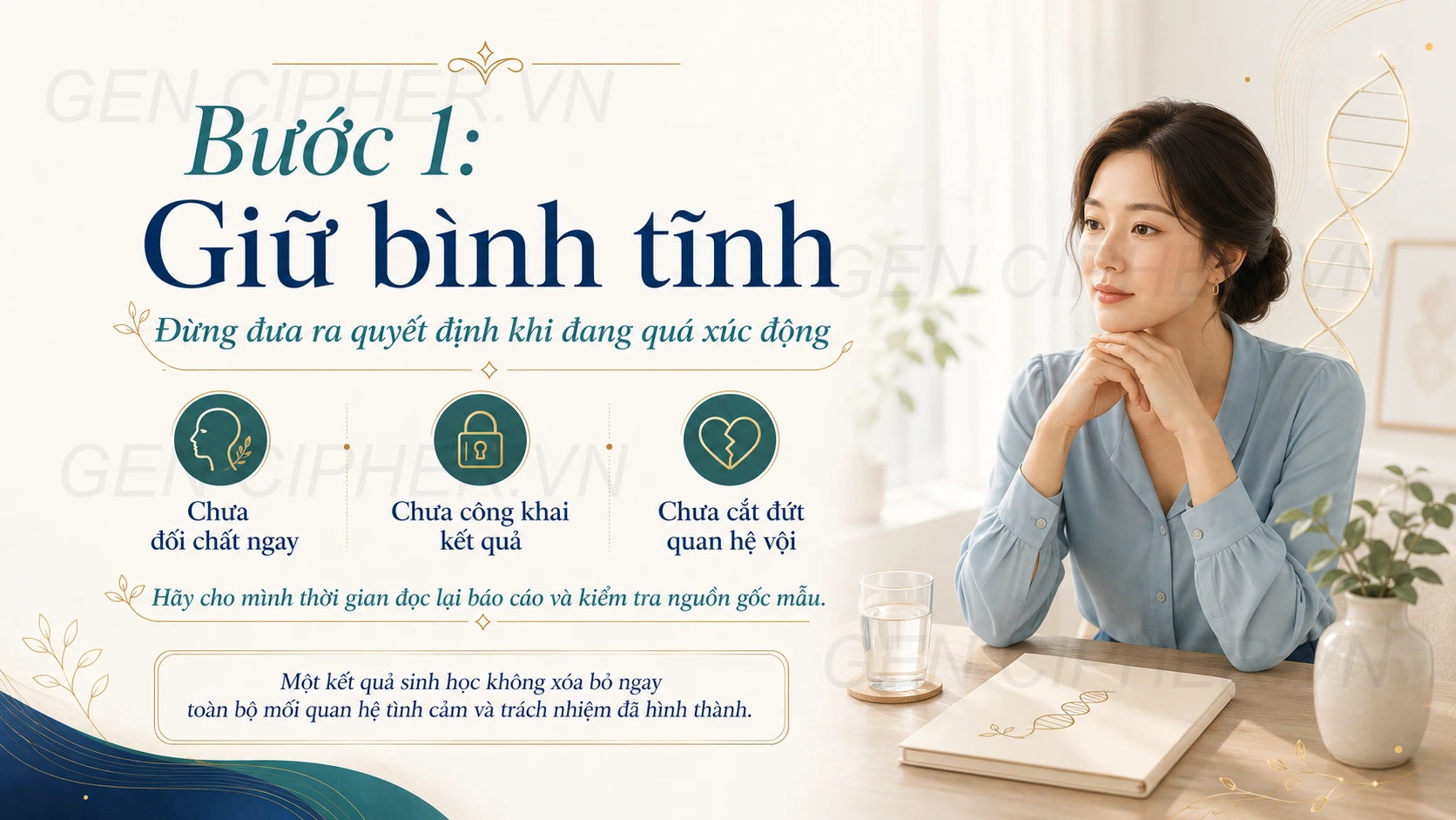 Minh họa cho bước 1: không đưa ra quyết định khi đang quá xúc động