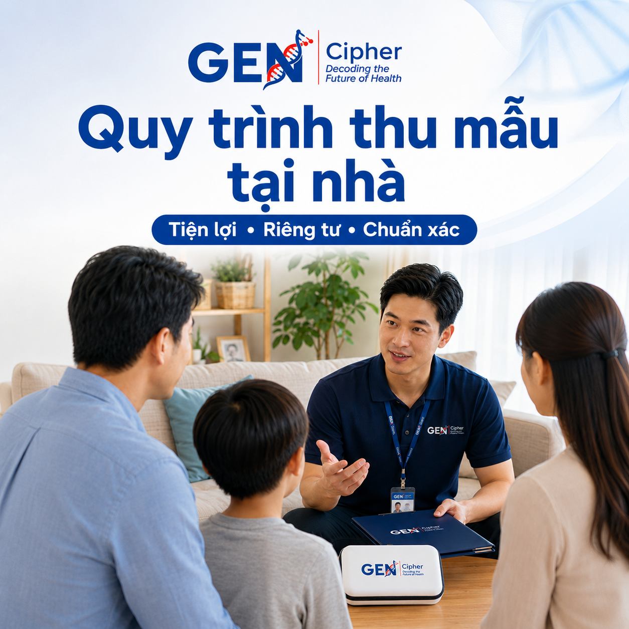 Quy trình thu mẫu xét nghiệm tại nhà tại Gen Cipher