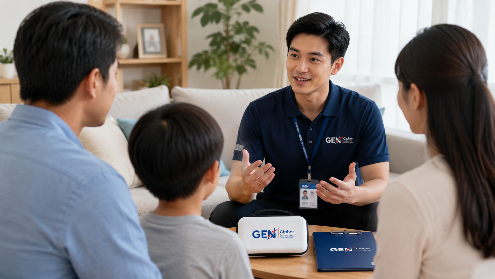 Nhân viên Gen Cipher tư vấn xét nghiệm tại nhà cho gia đình