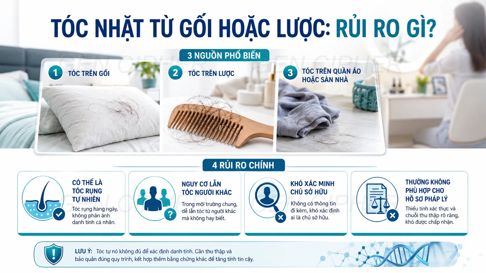 Minh họa cho nhặt tóc trên gối hoặc lược có dùng được không?