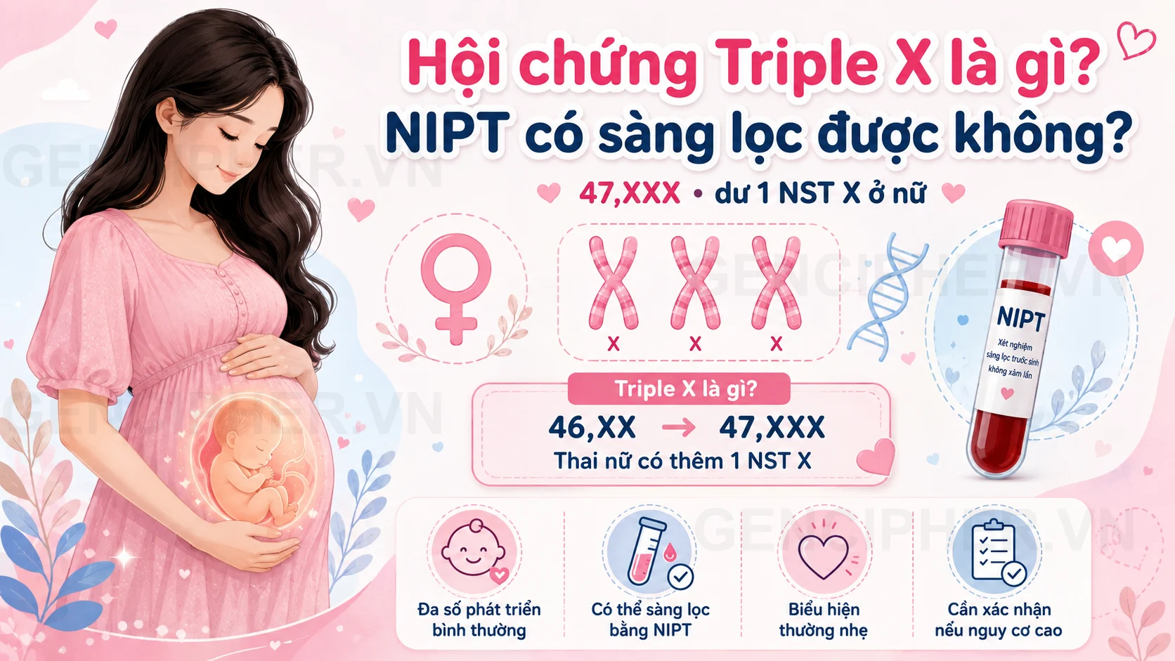 Hội chứng Triple X là gì? NIPT có sàng lọc được không? - Gen Cipher