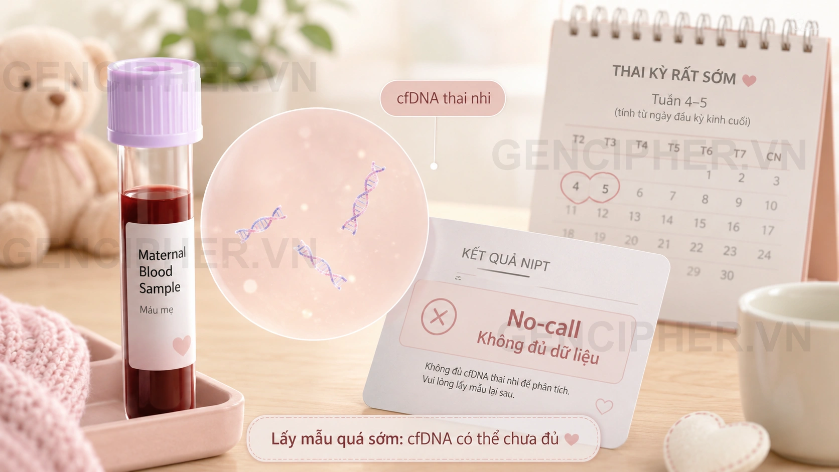 Minh họa Vì sao làm NIPT quá sớm dễ gặp vấn đề?