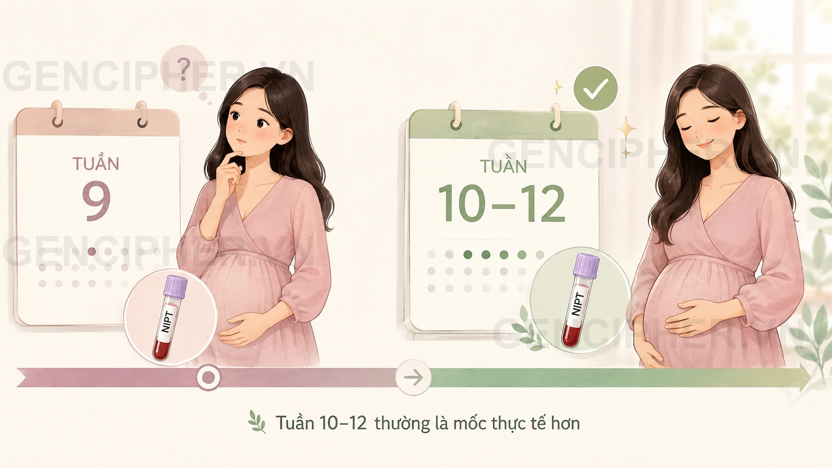 Minh họa Thai 9 tuần làm NIPT có quá sớm không?