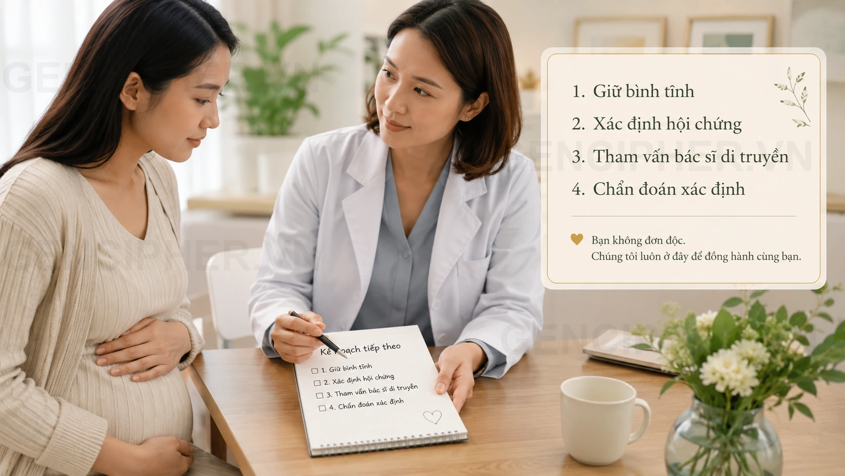 Minh họa 5. Mẹ bầu cần làm gì khi nhận kết quả NIPT nguy cơ cao?
