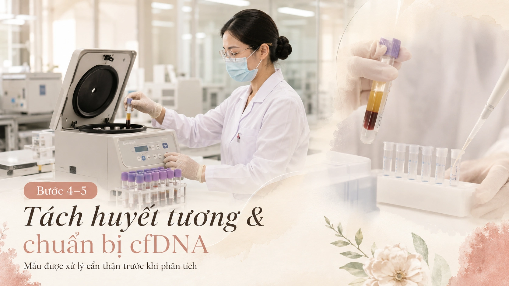 Minh họa Bước 4: Tách huyết tương và thu nhận cfDNA