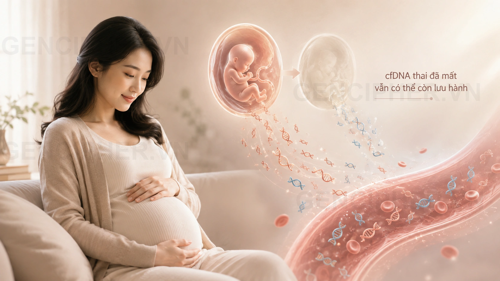 Minh họa 2. Vì sao thai đã tiêu biến vẫn có thể ảnh hưởng đến NIPT?