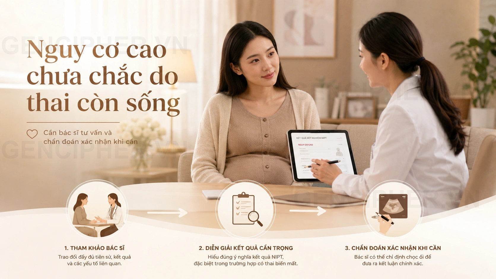 Minh họa 4. Những hiểu lầm cần tránh khi làm NIPT trong bối cảnh song thai tiêu biến