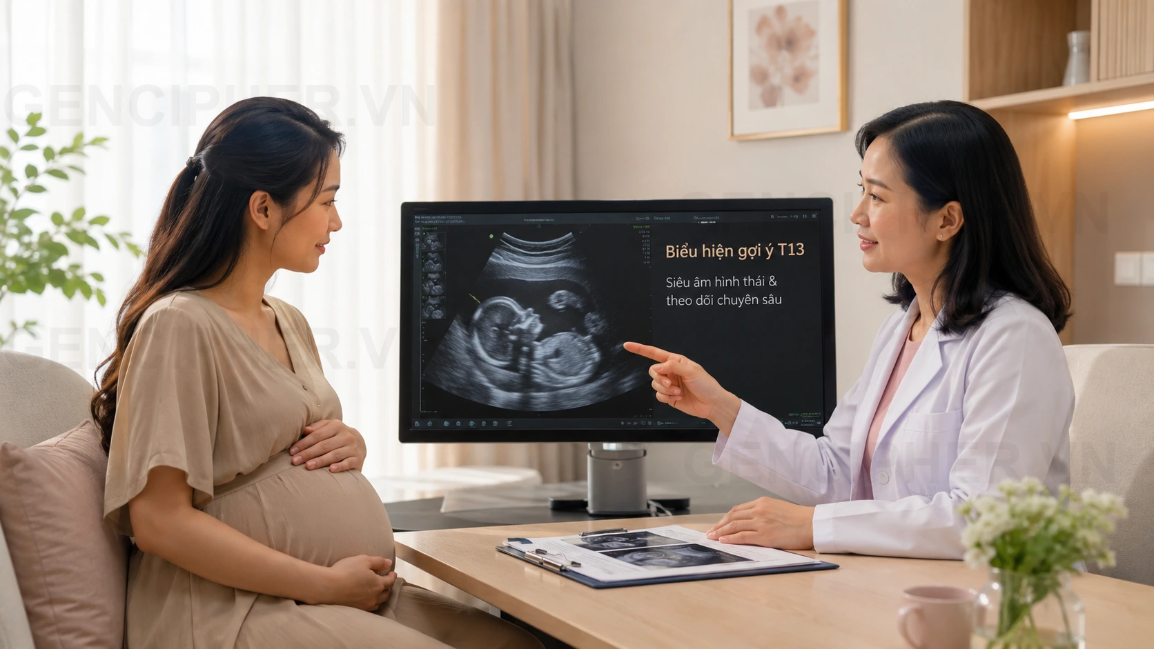 Minh họa 3. Biểu hiện y khoa và tiên lượng của thai nhi mắc Trisomy 13