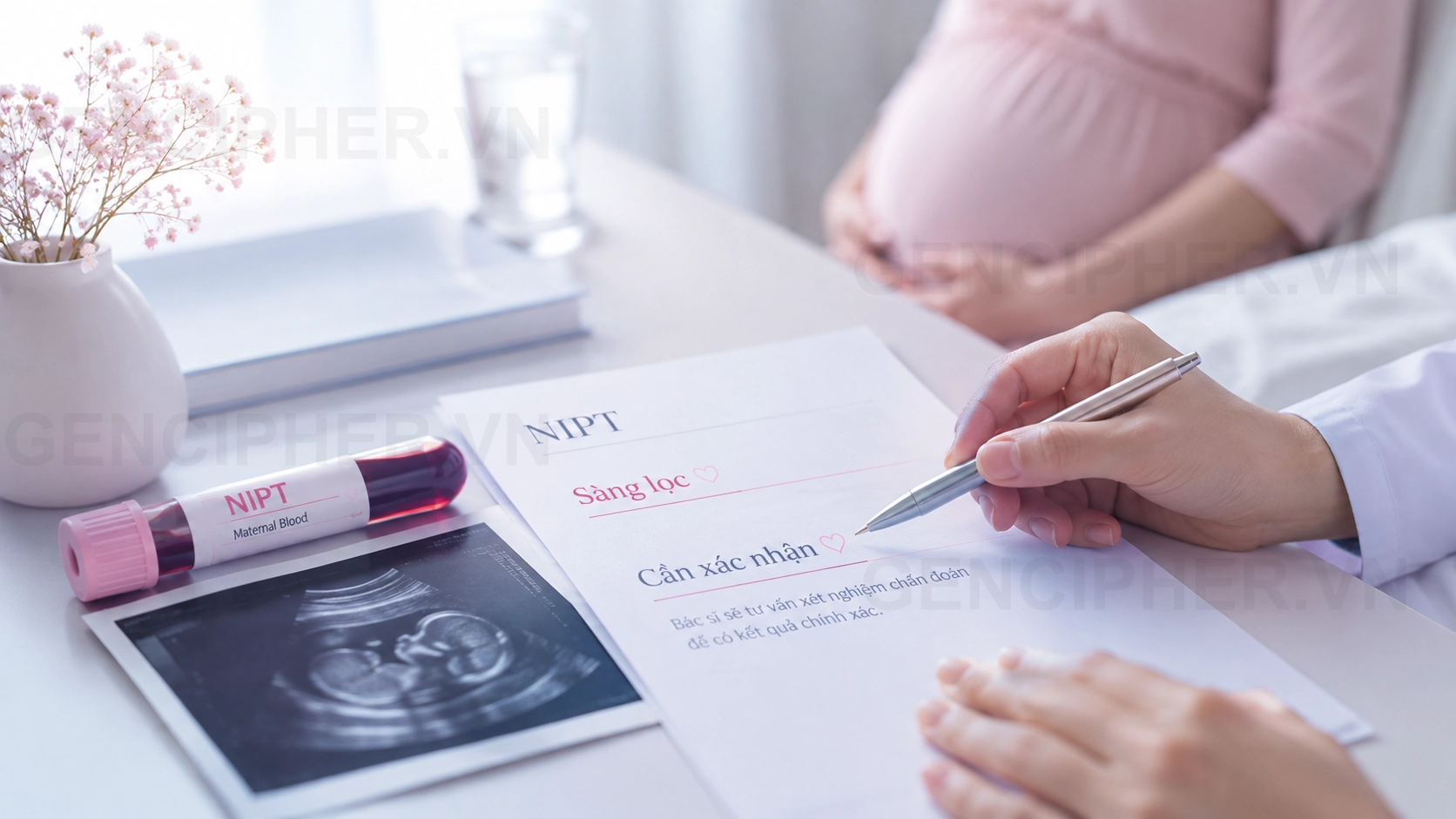 Minh họa 5. Hướng xử lý khi có kết quả NIPT Nguy cơ cao Vi mất đoạn / Vi lặp đoạn