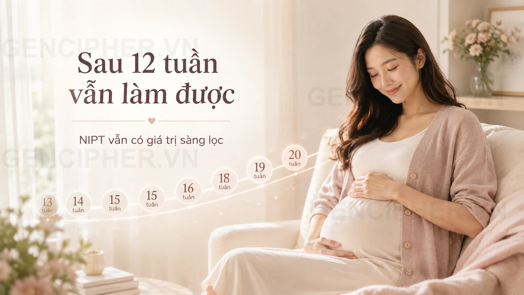 Minh họa Sau 12 tuần (tuần 13–20) có làm NIPT được không?